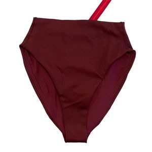 NWT Left On Friday Womens High Cut Hi Hi Bottom Burgundy Plum Sz. M